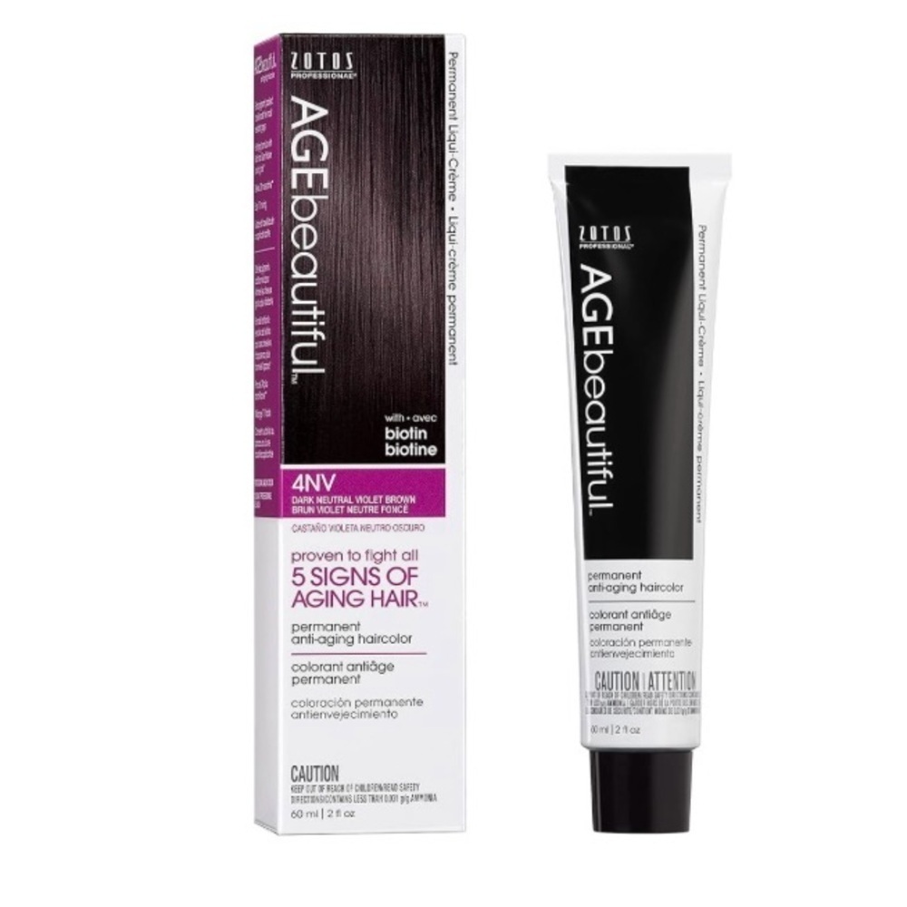 Zotos Age Beautiful Permanent Hair Color Dark Neutral Violet Brown